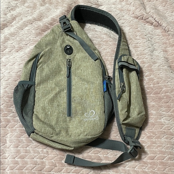 Waterfly Handbags - Waterfly NWOT Crossbody Sling Travel Hiking Sling Backpack Beige